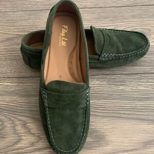 Women’s size 8 Green Suede Penny Loafers